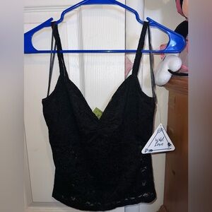 Black Lace Camisole Top